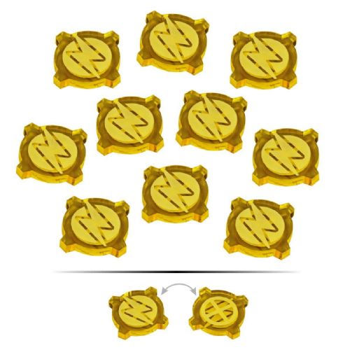 LITKO Space Fighter 2nd Edition Double-Sided Charge Tokens, Transparent Yellow (10)